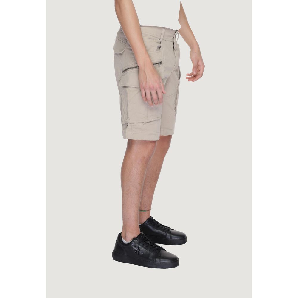 Beige Cotton Bermuda Shorts