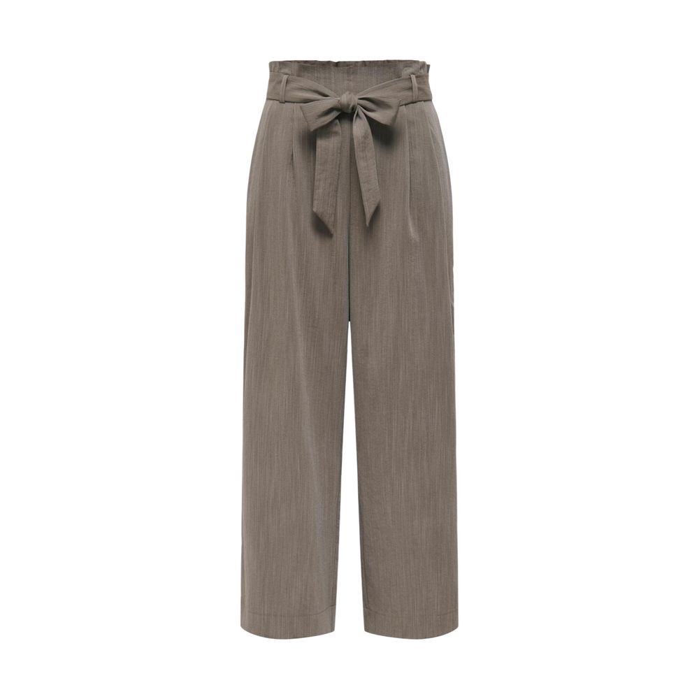 Beige Viscose Casual Pants