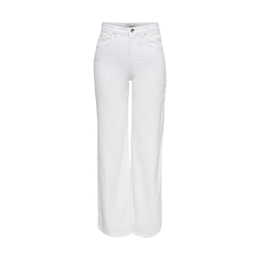 White Cotton Relaxed Fit Jeans