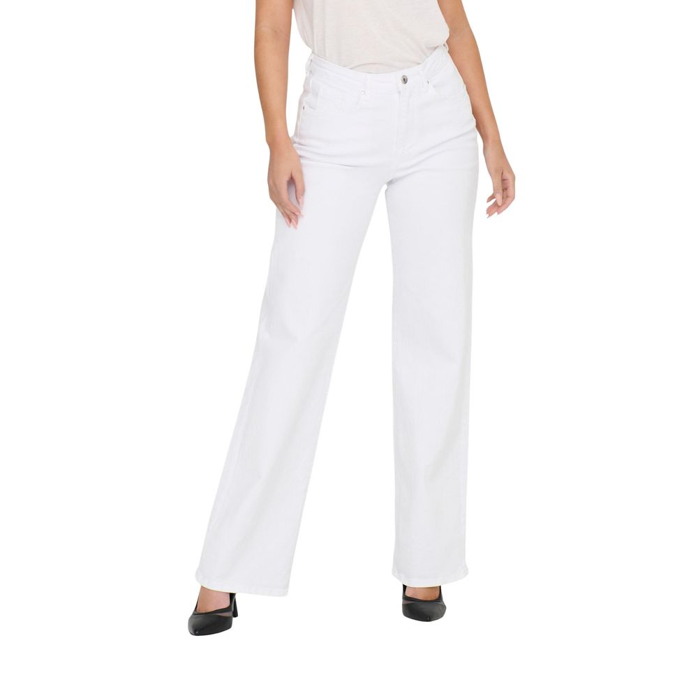 White Cotton Relaxed Fit Jeans