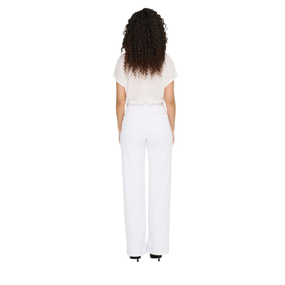 White Cotton Relaxed Fit Jeans