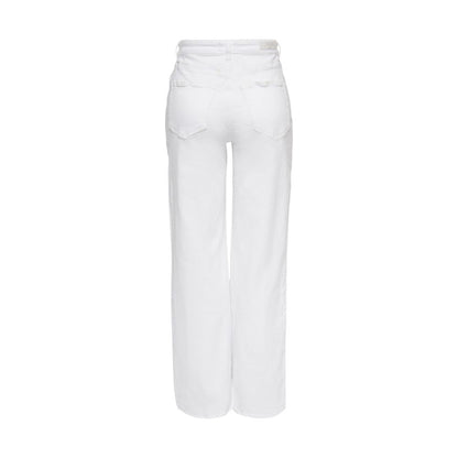 White Cotton Relaxed Fit Jeans