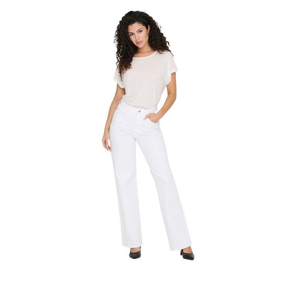 White Cotton Relaxed Fit Jeans