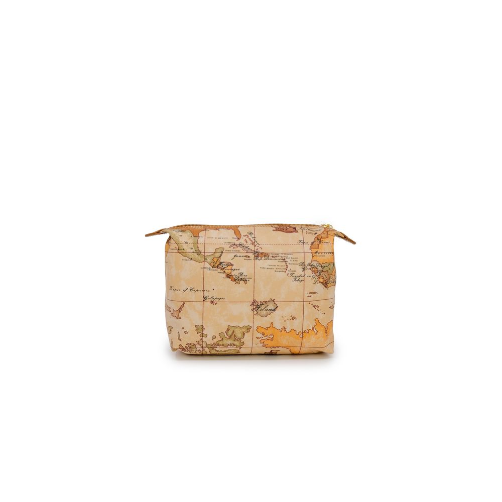 Beige Polyester Clutch Bag