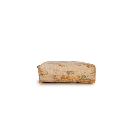 Beige Polyester Clutch Bag