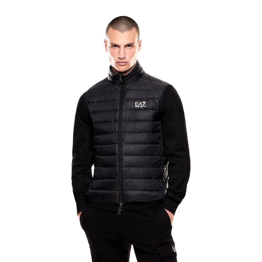 Black Polyamide Sleeveless Jacket