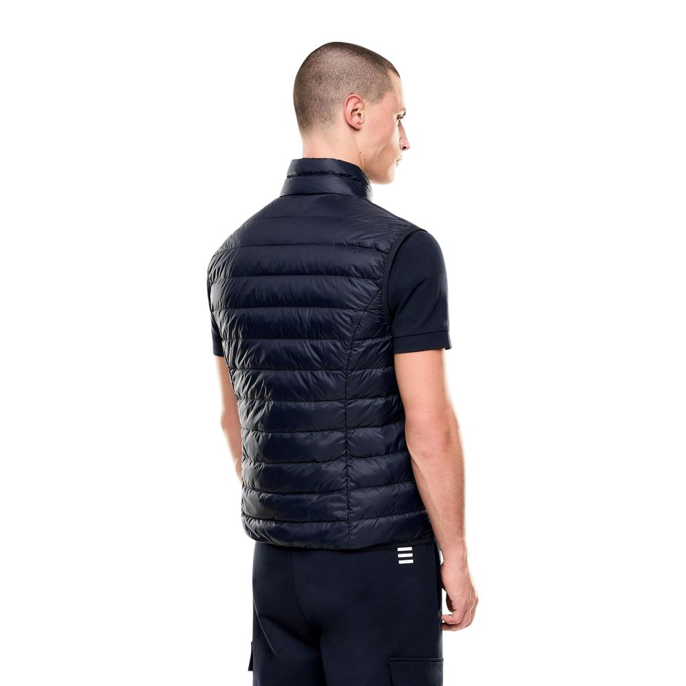 Blue Polyamide Sleeveless Jacket