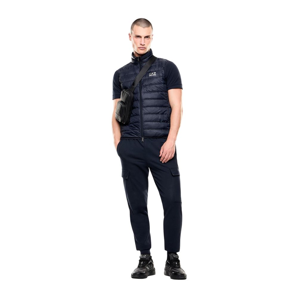 Blue Polyamide Sleeveless Jacket