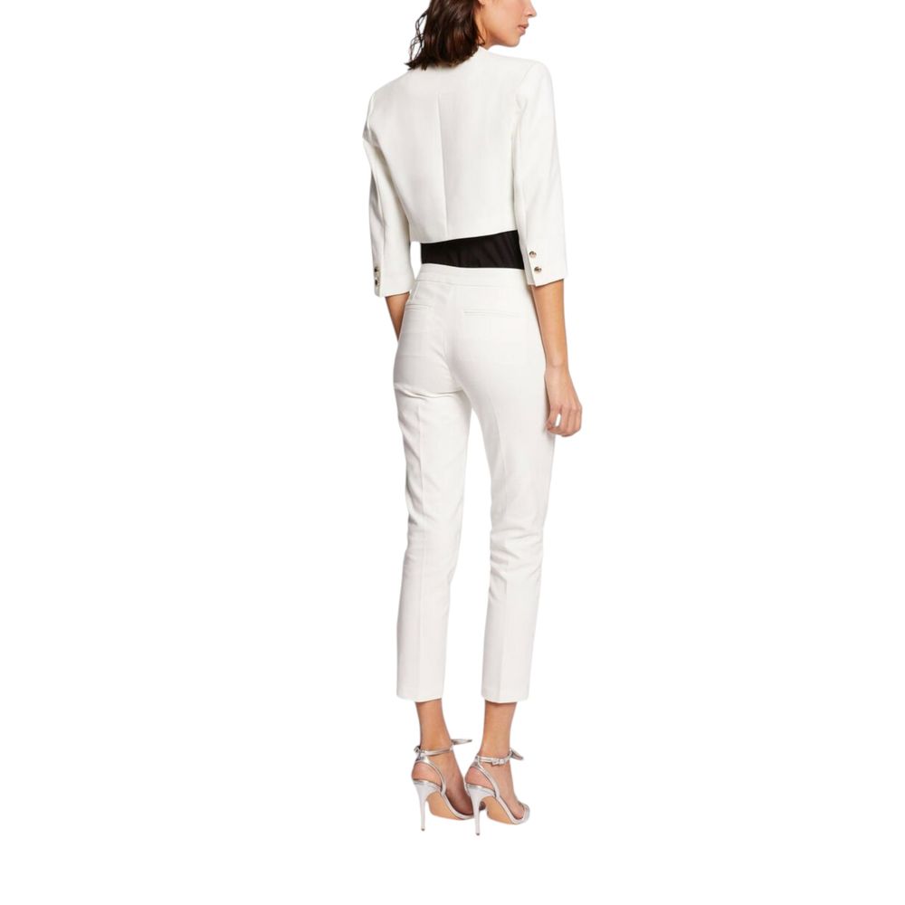 White Polyester Sleeveless Jacket