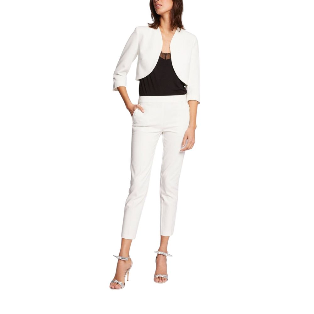 White Polyester Sleeveless Jacket