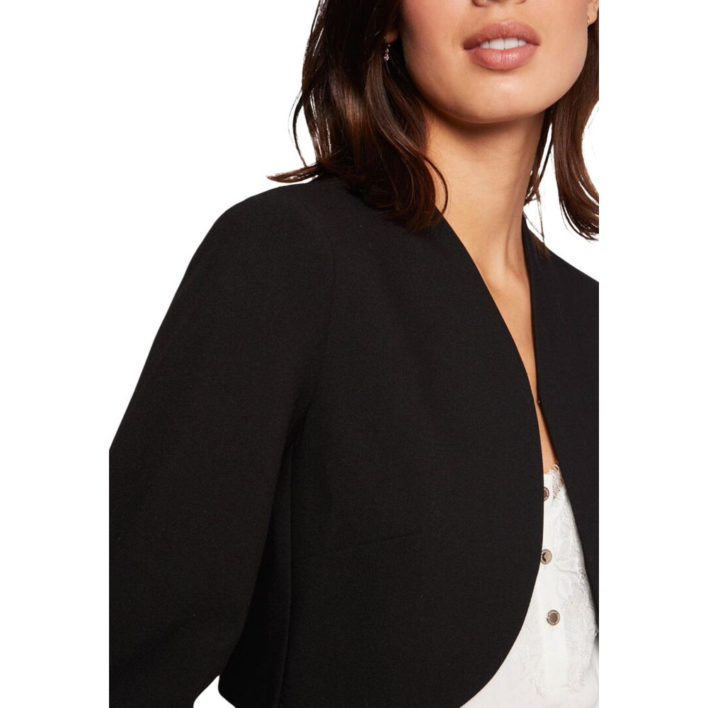 Black Polyester Biker Jacket