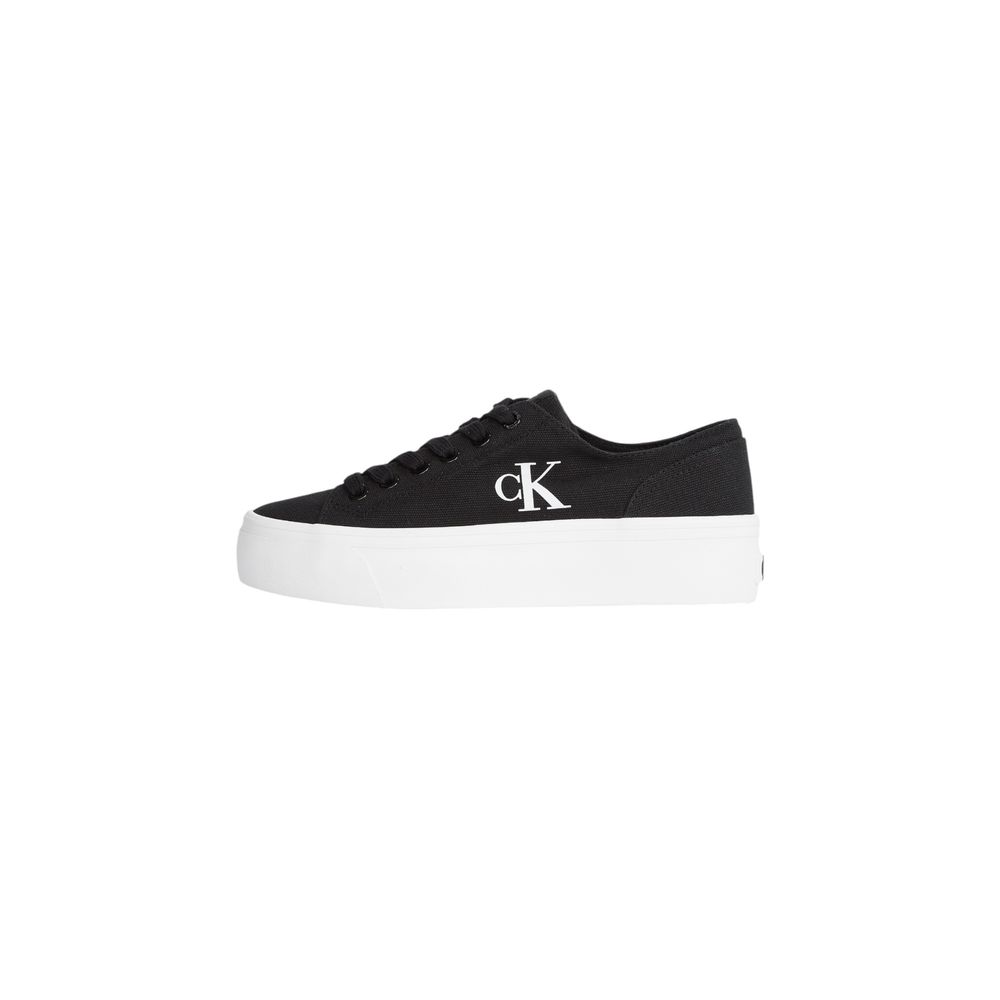 Black And White Recycled Cotton Platform Sneakers