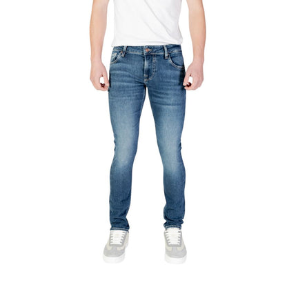 Blue Cotton Skinny Jeans