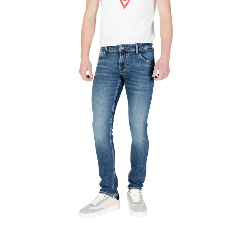Blue Cotton Skinny Jeans