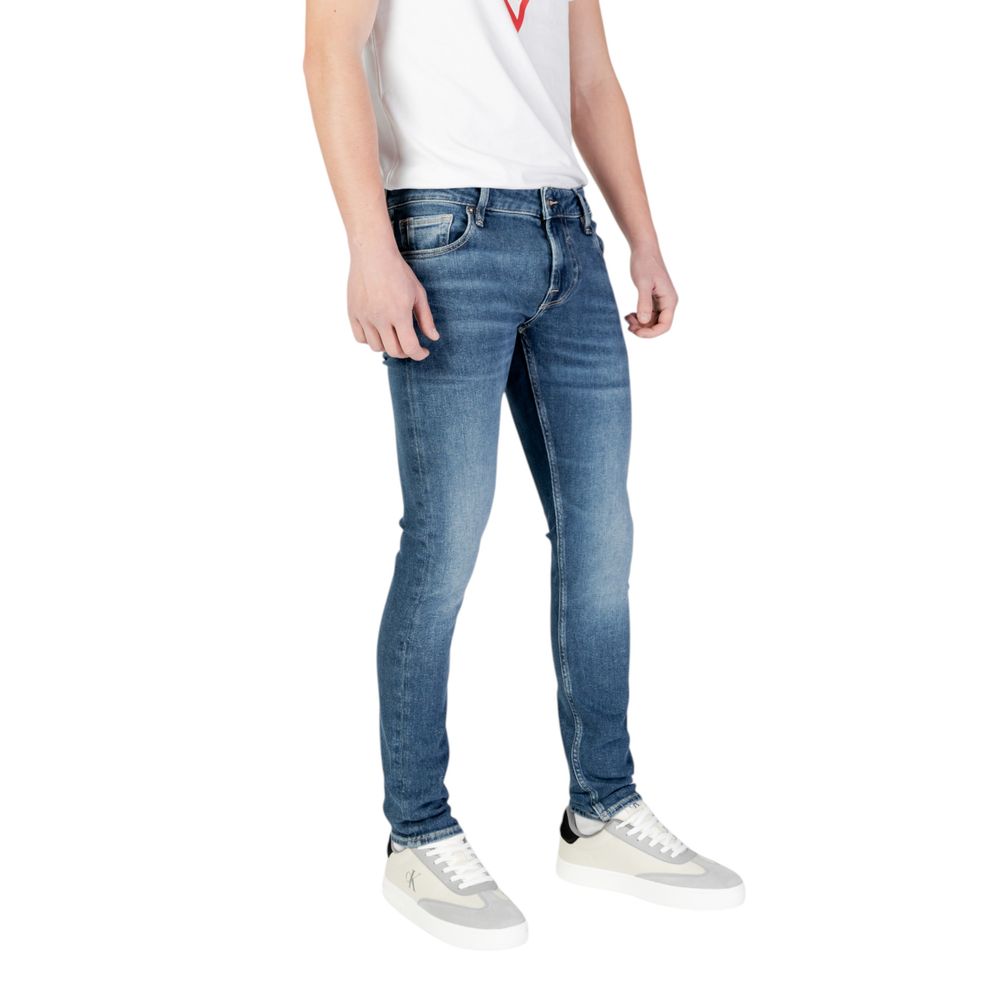 Blue Cotton Skinny Jeans