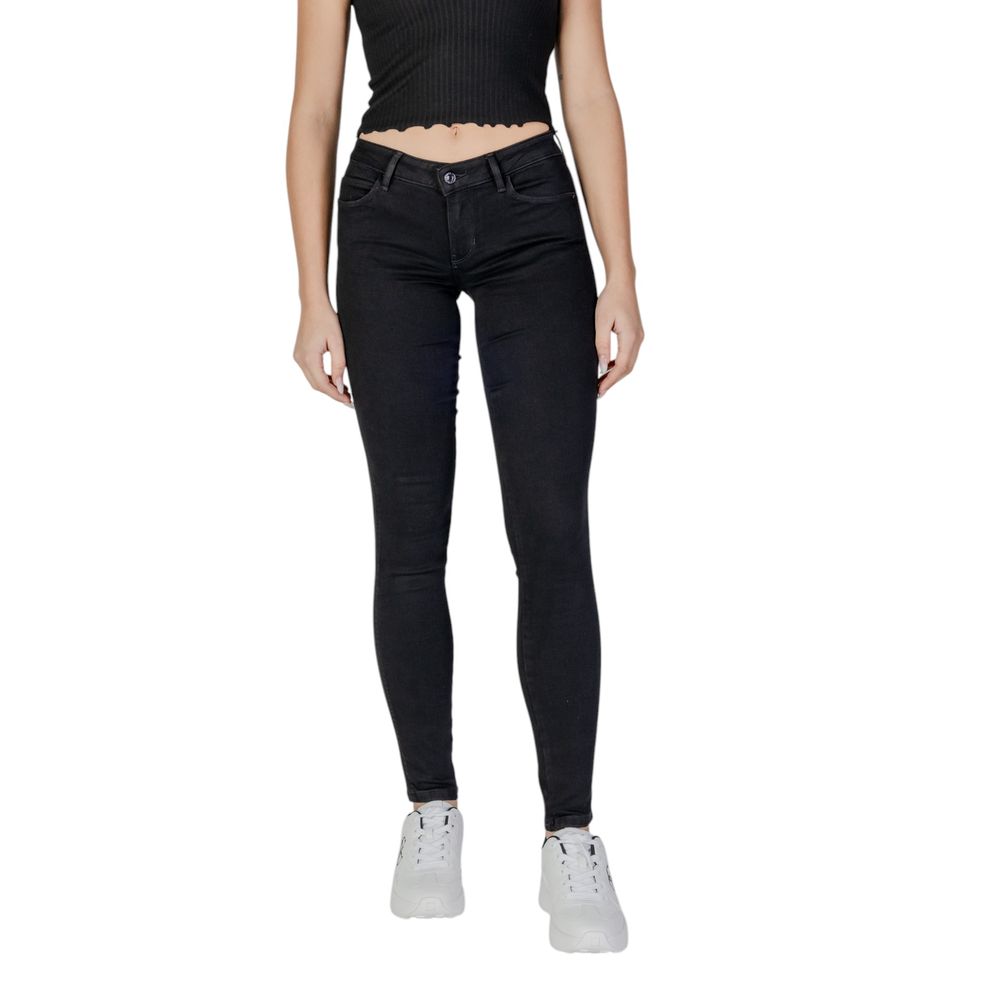 Black Cotton Skinny Jeans