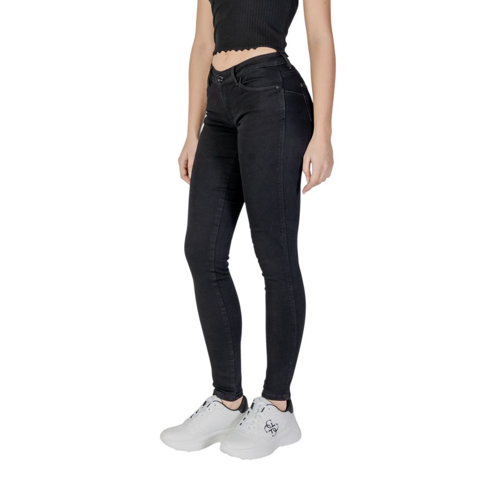 Black Cotton Skinny Jeans