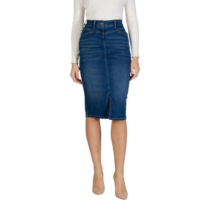 Blue Cotton Long Skirt