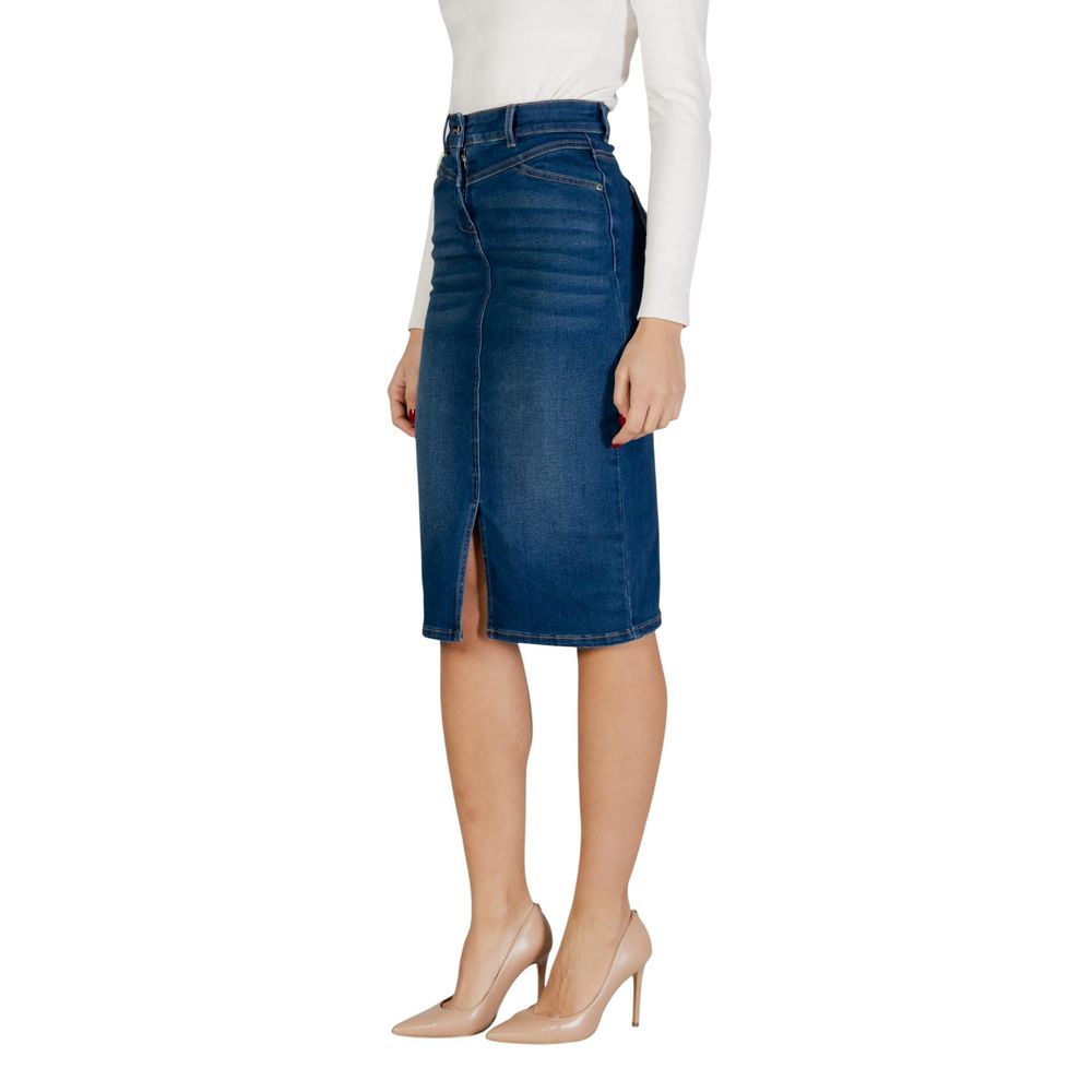Blue Cotton Long Skirt