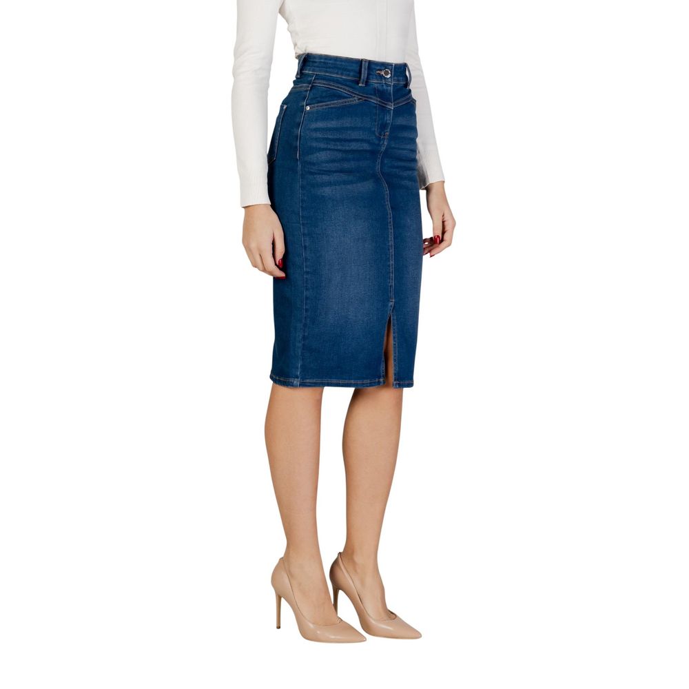 Blue Cotton Long Skirt