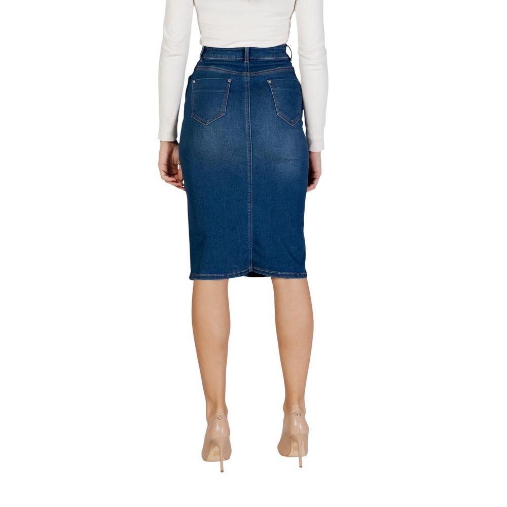 Blue Cotton Long Skirt