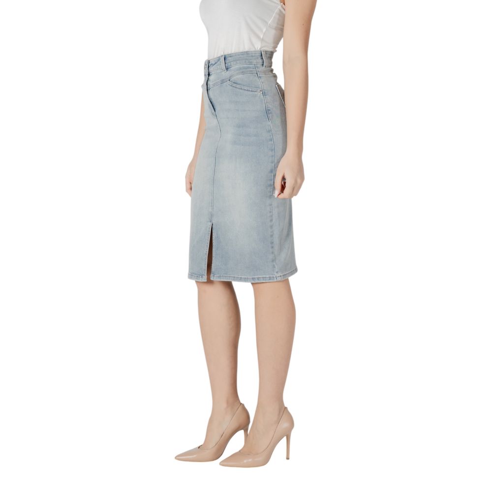 Blue Cotton Long Skirt