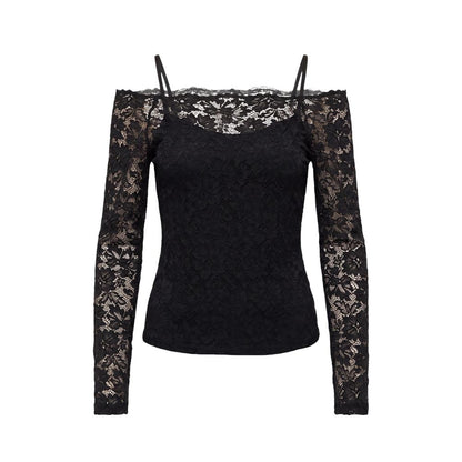 Black Polyamide Long Sleeve T-Shirt