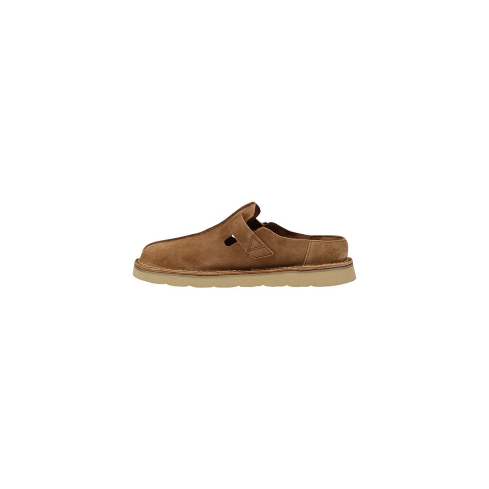 Beige Suede Leather Clogs