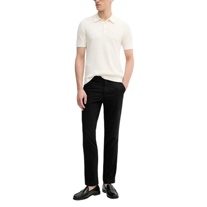 Black Cotton Casual Pants