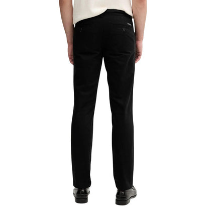Black Cotton Casual Pants