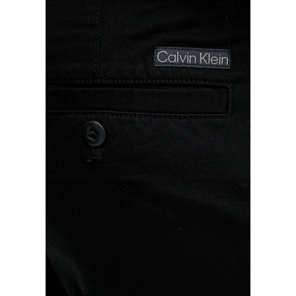Black Cotton Casual Pants