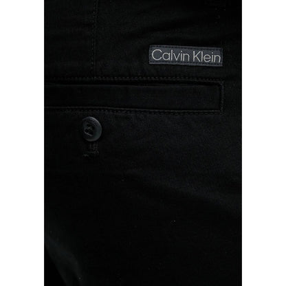 Black Cotton Casual Pants