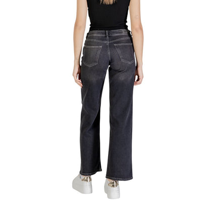 Black Cotton Bootcut Jeans