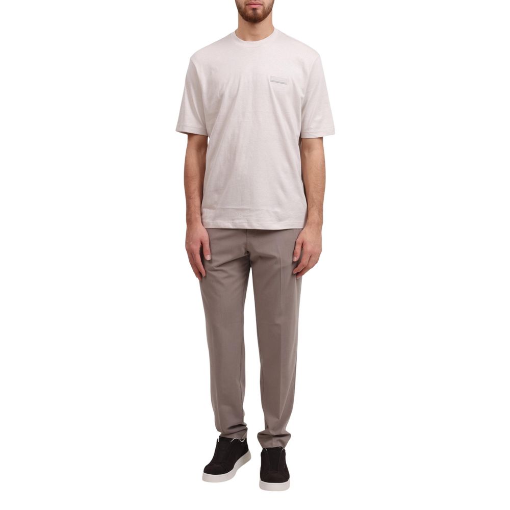 Beige Lyocell Casual Pants