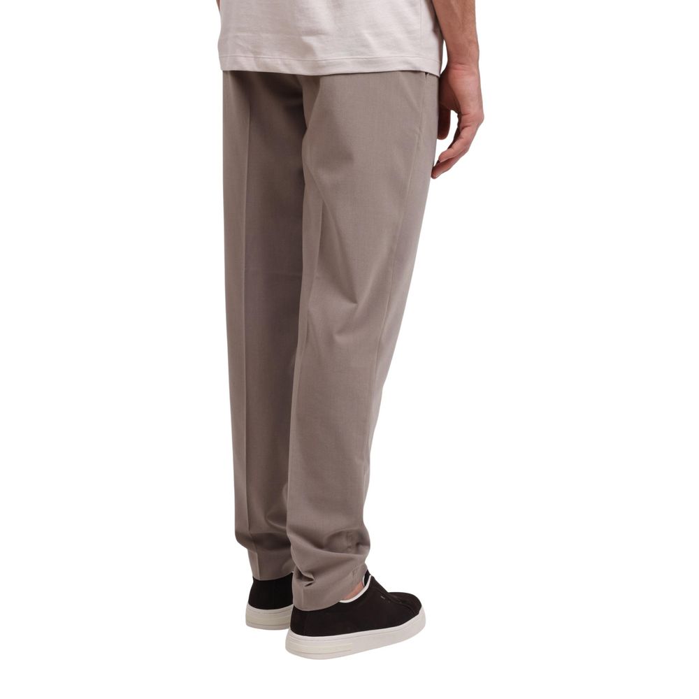 Beige Lyocell Casual Pants