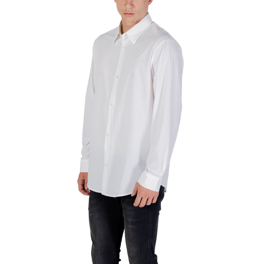 Cream Elastane Dress Shirt
