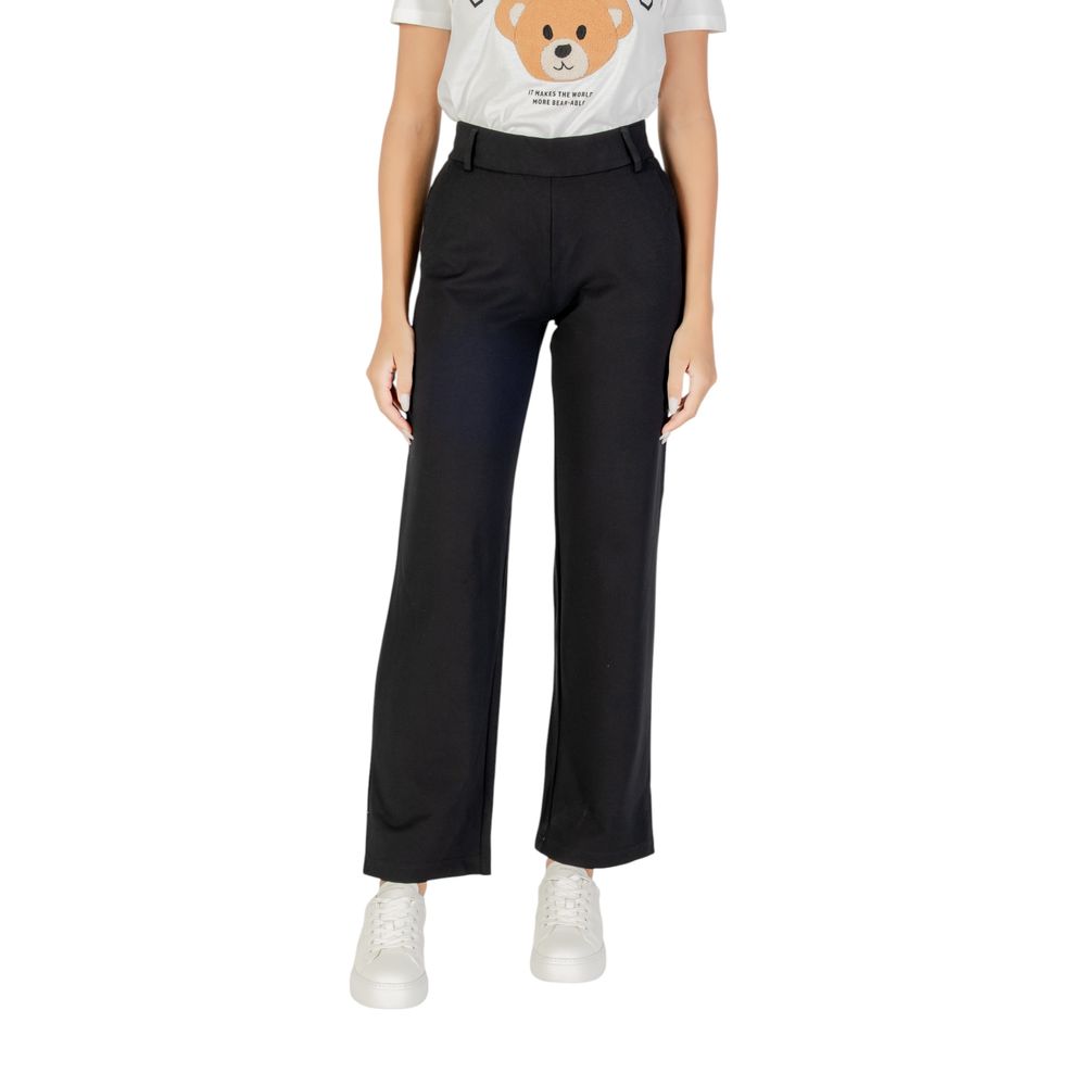 Black Viscose Casual Pants