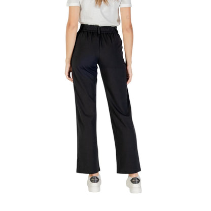 Black Viscose Casual Pants