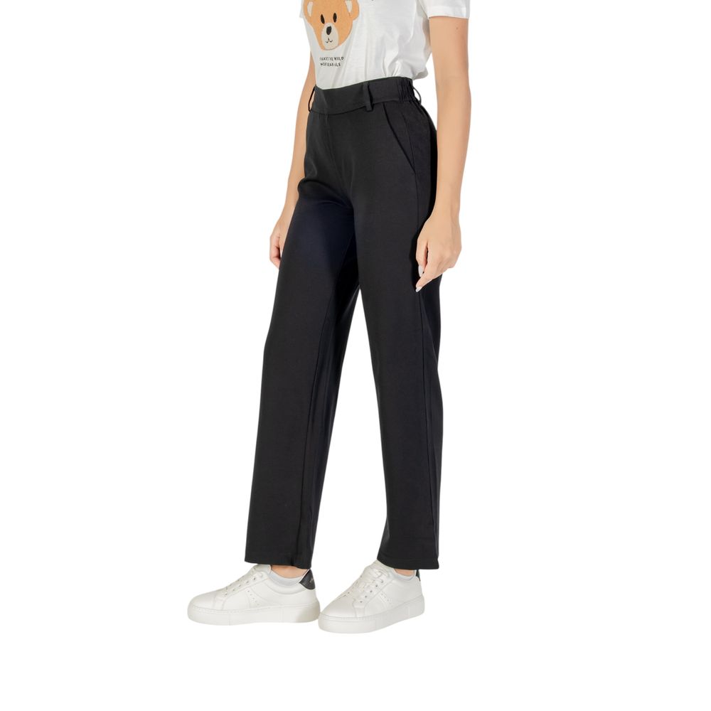 Black Viscose Casual Pants