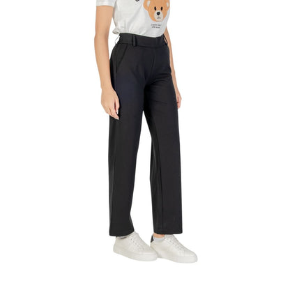Black Viscose Casual Pants