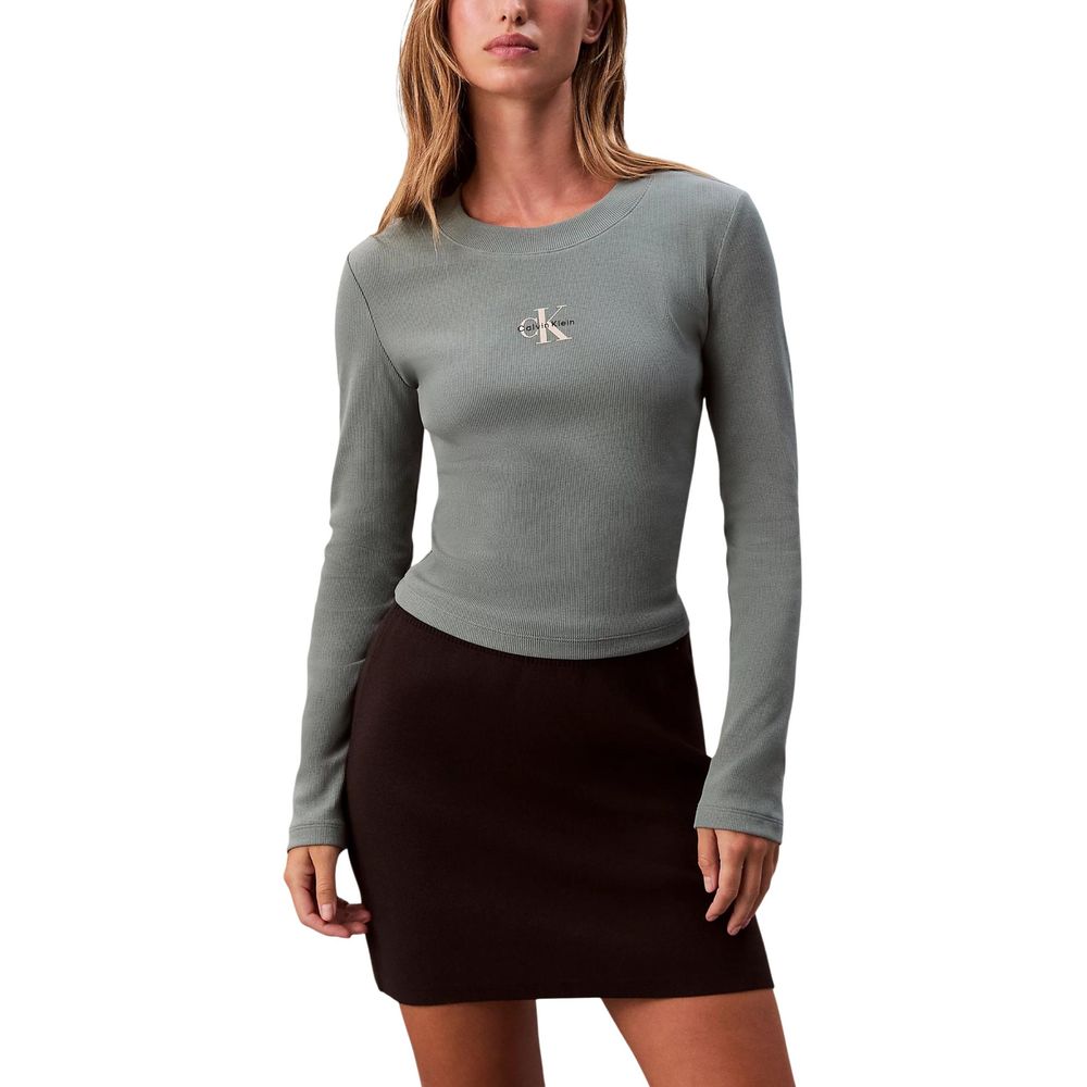Bicolor Cotton Long Sleeve T-Shirt