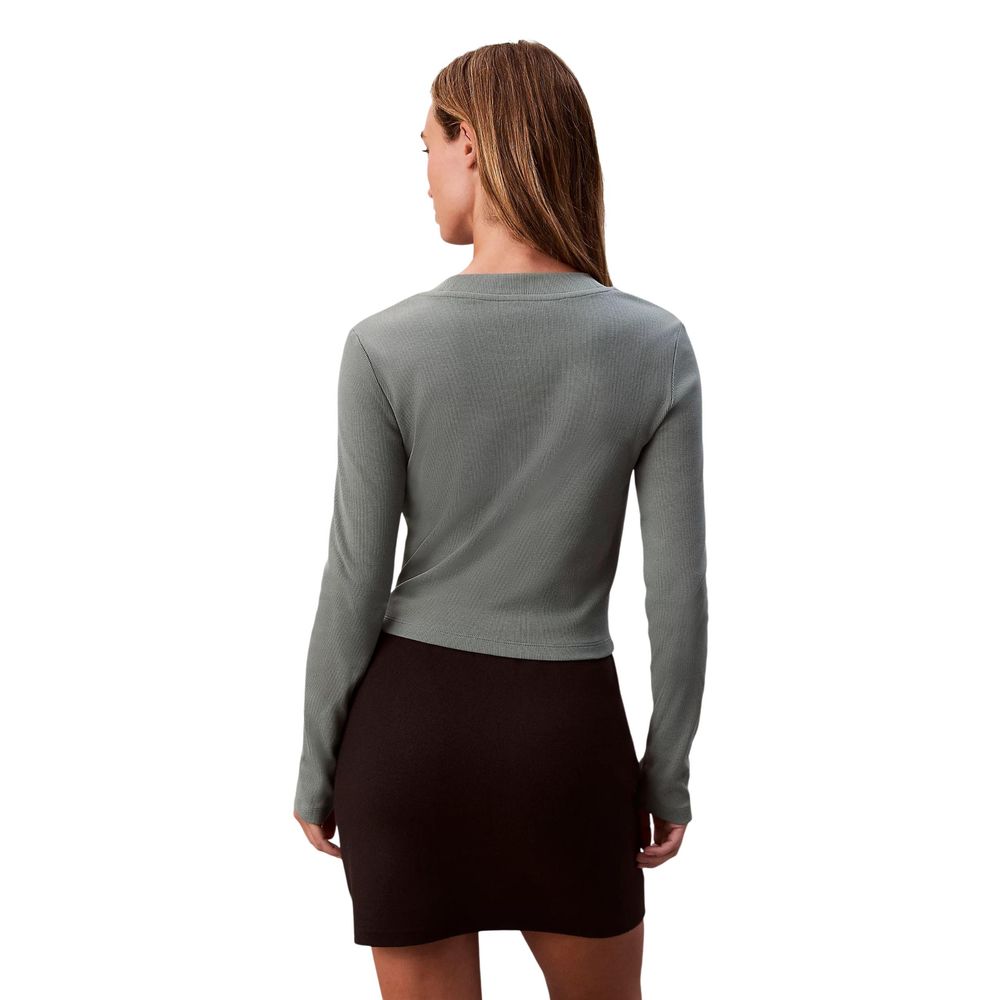 Bicolor Cotton Long Sleeve T-Shirt