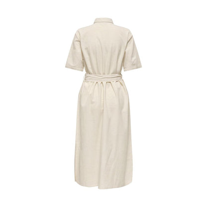 Beige Cotton Long Dress