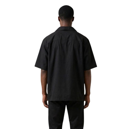 Black Cotton Shortsleeve Shirt