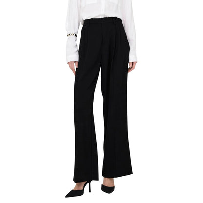 Black Viscose Casual Pants