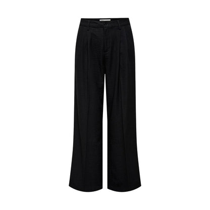 Black Viscose Casual Pants