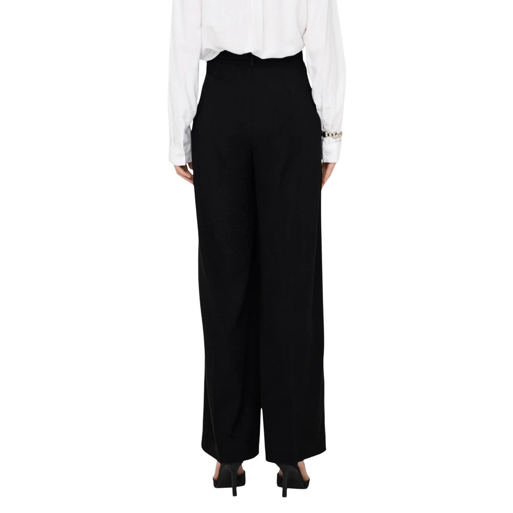 Black Viscose Casual Pants