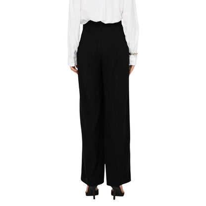 Black Viscose Casual Pants