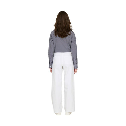 White Cotton Flared Pants