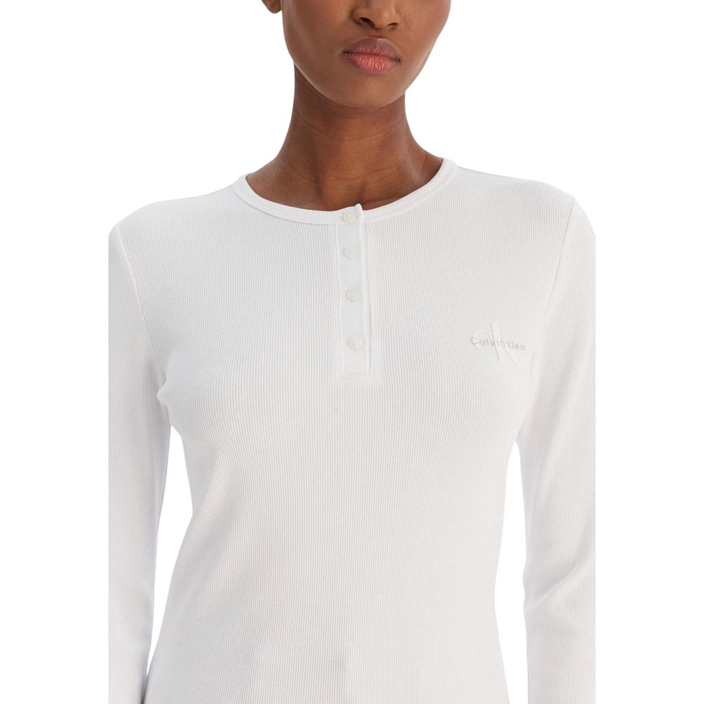White Cotton Long Sleeve T-Shirt